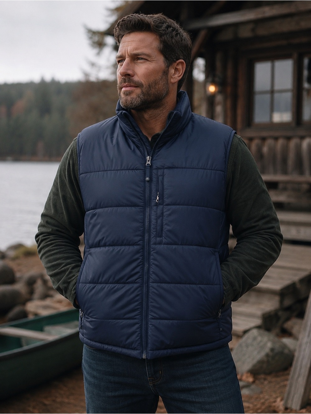 L.L. Bean Men's Dark Blue Quilted Vest Size XL